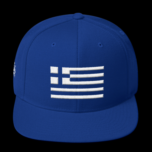 Monochrome Greek Flag Snapback (6 Panel)