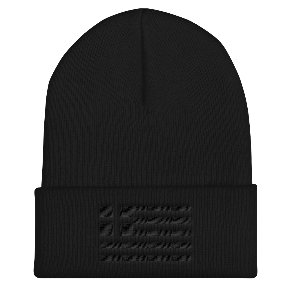 Monochrome Greek Flag (Cuffed Beanie)