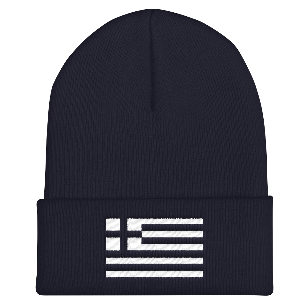 Monochrome Greek Flag (Cuffed Beanie)