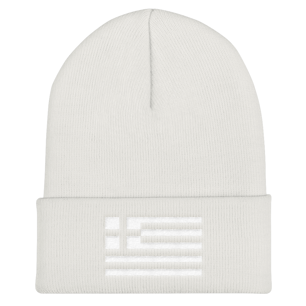 Monochrome Greek Flag (Cuffed Beanie)