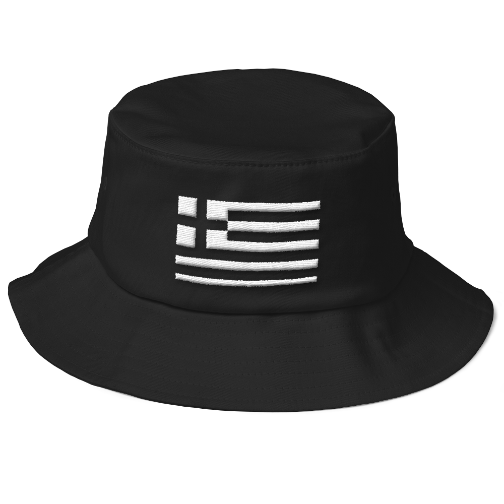 Monochrome Greek Flag (Bucket Hat)