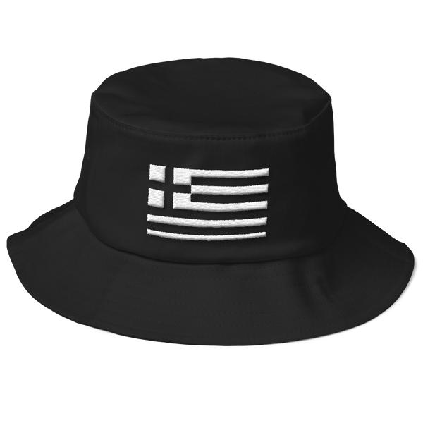 Monochrome Greek Flag (Bucket Hat)