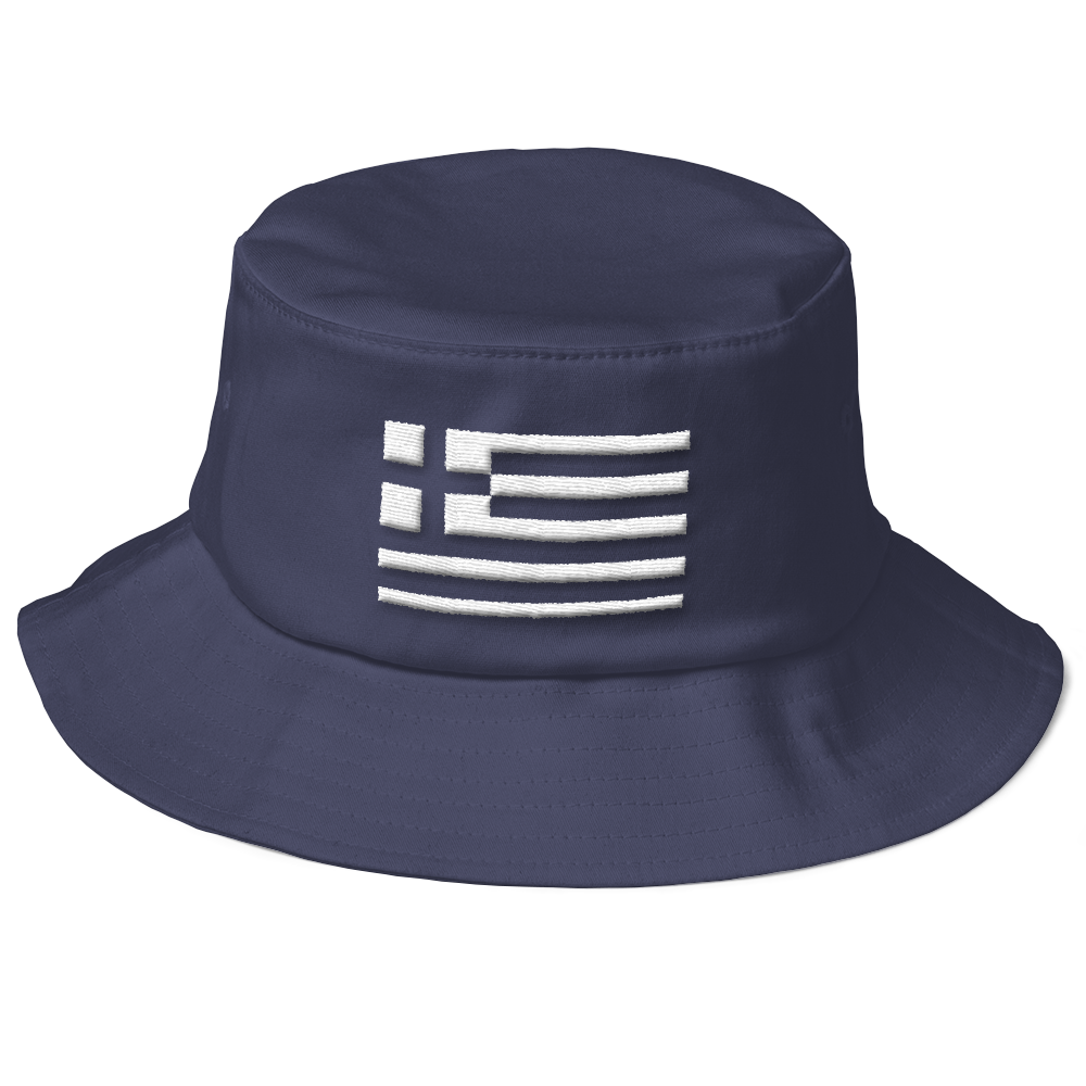 Monochrome Greek Flag (Bucket Hat)