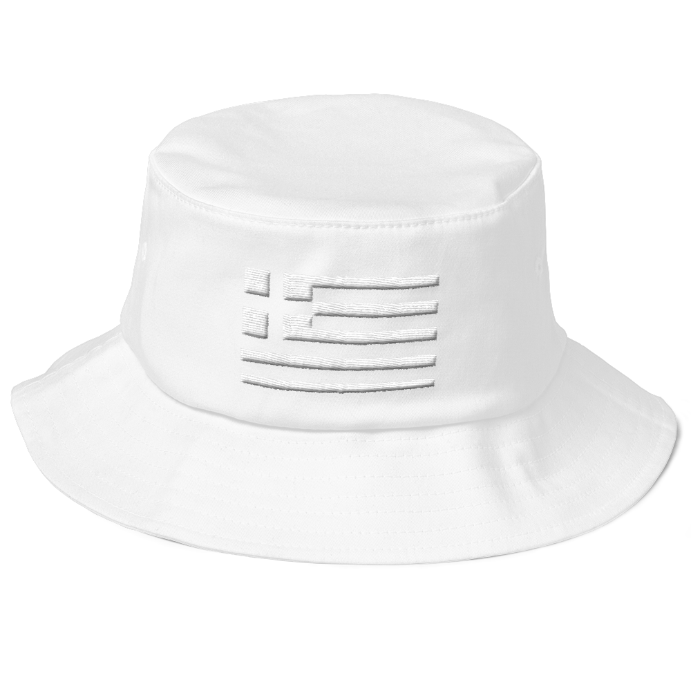 Monochrome Greek Flag (Bucket Hat)