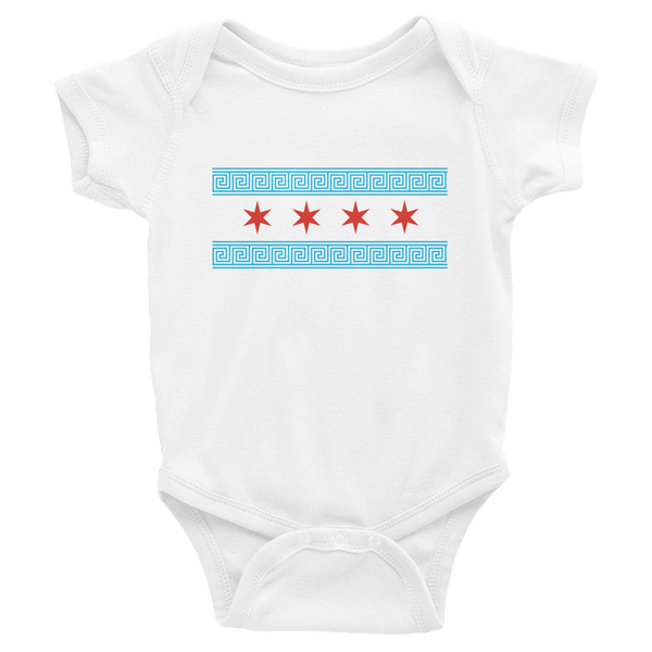 Greek-Chicago Flag (Baby Onesie)