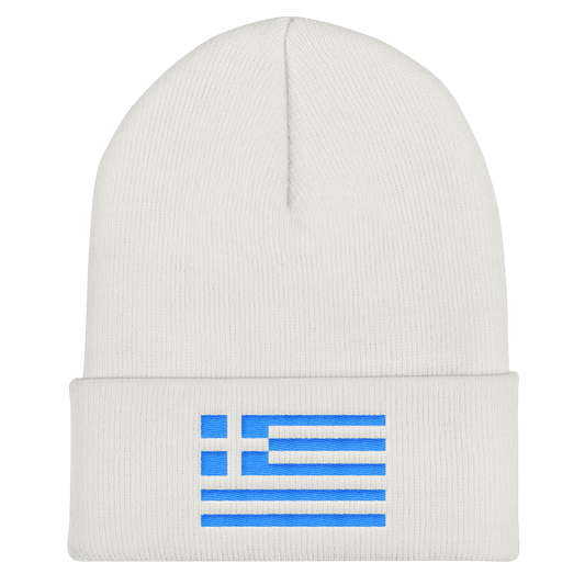 Monochrome Greek Flag (Cuffed Beanie)