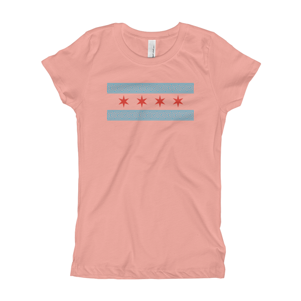 Greek-Chicago Flag (Kids - Girls T-Shirt)