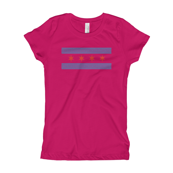 Greek-Chicago Flag (Kids - Girls T-Shirt)