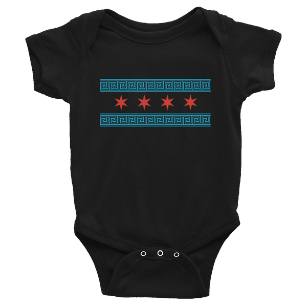 Greek-Chicago Flag (Baby Onesie)